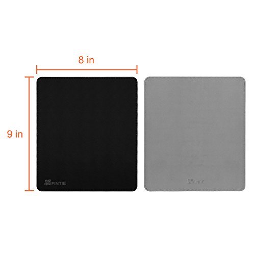 Fintie Mouse Pad With Premium PU Leather Surface [Non-slip] Stitched Edges 8 x 9 Inches, Black