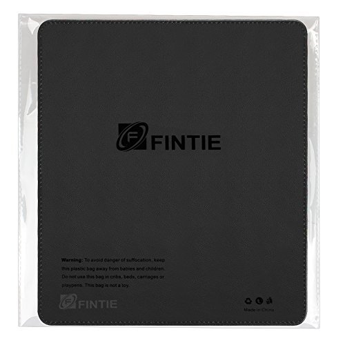 Fintie Mouse Pad With Premium PU Leather Surface [Non-slip] Stitched Edges 8 x 9 Inches, Black