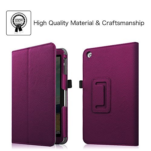 Fintie NuVision 8 Inch Tablet Case - Premium PU Leather Folio Cover with Stylus Holder for 2016 NuVision TM800W560L / 2017 NuVision TM800W610L / TM800P610L 8-Inch Windows Tablet, Purple