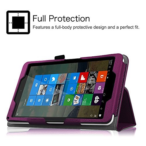 Fintie NuVision 8 Inch Tablet Case - Premium PU Leather Folio Cover with Stylus Holder for 2016 NuVision TM800W560L / 2017 NuVision TM800W610L / TM800P610L 8-Inch Windows Tablet, Purple