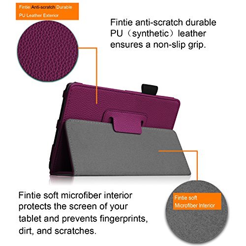 Fintie NuVision 8 Inch Tablet Case - Premium PU Leather Folio Cover with Stylus Holder for 2016 NuVision TM800W560L / 2017 NuVision TM800W610L / TM800P610L 8-Inch Windows Tablet, Purple