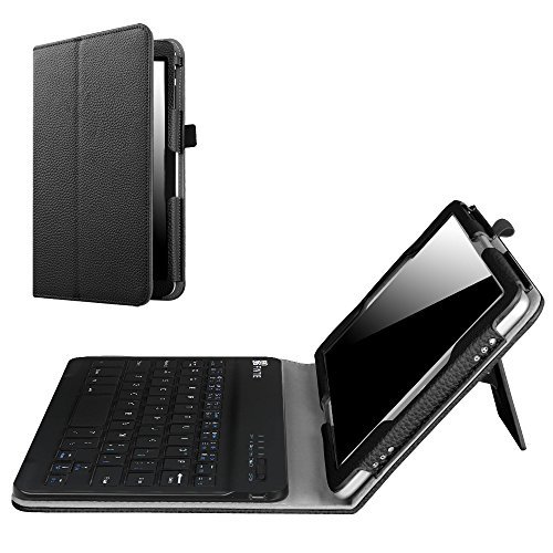 Fintie NuVision 8 Inch Tablet Keyboard Case, Slim Fit Folio PU Leather Cover with Removable Wireless Bluetooth Keyboard for 2016 NuVision TM800W560L / 2017 NuVision TM800W610L / TM800P610L, Black