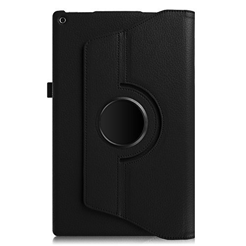 Fintie Rotating Case for Fire HD 10 - Premium PU Leather 360 Degree Rotating Cover Swivel Stand Dual Auto Sleep/Wake for Amazon Fire HD 10 Tablet (10.1" HD Display 5th Generation 2015 release), Black