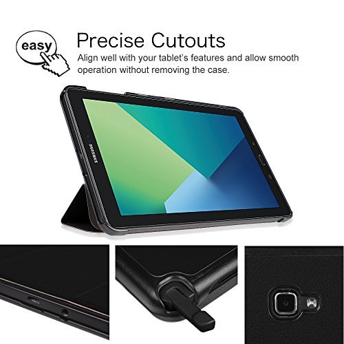 Fintie Samsung Galaxy Tab A 10.1 with S Pen Case - Ultra Slim Lightweight Smart Shell Stand Cover with Auto Sleep / Wake for Samsung Galaxy Tab A 10.1 inch Tablet with (S Pen Version SM-P580), Black