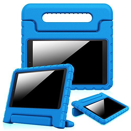 Fintie Shock Proof Case for Fire HD 10 - Kiddie Series Light Weight Shock Proof Convertible Handle Stand Cover Kids Friendly for Amazon Fire HD 10 Tablet (10.1" HD Display 5th Gen 2015 release), Blue