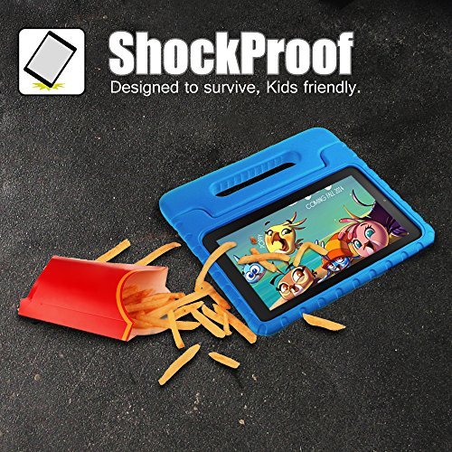 Fintie Shock Proof Case for Fire HD 10 - Kiddie Series Light Weight Shock Proof Convertible Handle Stand Cover Kids Friendly for Amazon Fire HD 10 Tablet (10.1" HD Display 5th Gen 2015 release), Blue