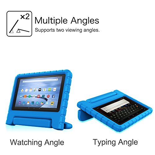 Fintie Shock Proof Case for Fire HD 10 - Kiddie Series Light Weight Shock Proof Convertible Handle Stand Cover Kids Friendly for Amazon Fire HD 10 Tablet (10.1" HD Display 5th Gen 2015 release), Blue