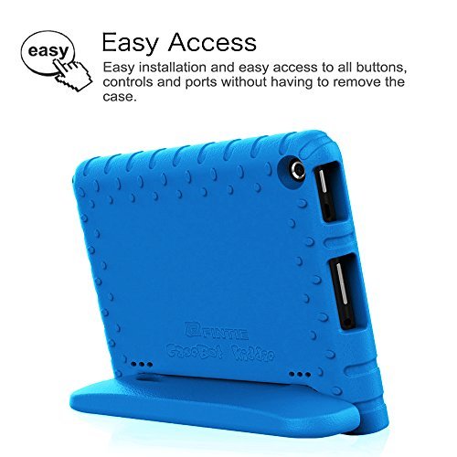 Fintie Shock Proof Case for Fire HD 10 - Kiddie Series Light Weight Shock Proof Convertible Handle Stand Cover Kids Friendly for Amazon Fire HD 10 Tablet (10.1" HD Display 5th Gen 2015 release), Blue