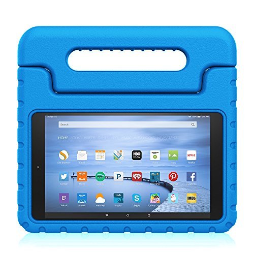 Fintie Shock Proof Case for Fire HD 10 - Kiddie Series Light Weight Shock Proof Convertible Handle Stand Cover Kids Friendly for Amazon Fire HD 10 Tablet (10.1" HD Display 5th Gen 2015 release), Blue