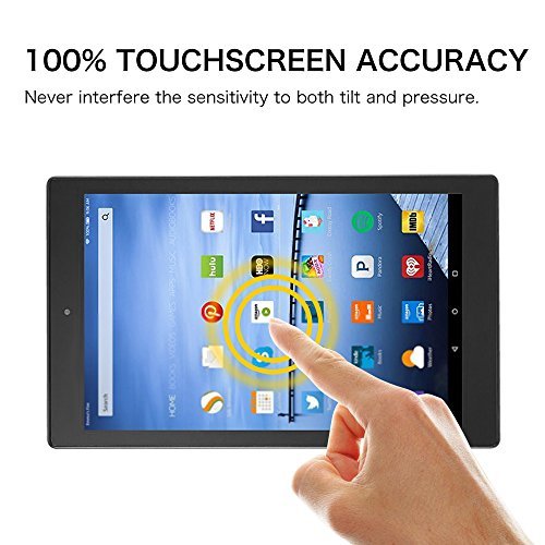 Fintie Tempered Glass Screen Protector for Fire HD 10 - [Scratch Resistant] Premium HD Clear [9H Hardness] for Amazon Fire HD 10.1 Inch Tablet (5th Generation - 2015 Release)