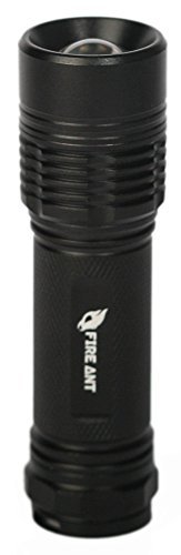 Fire Ant PT320 - Tactical LED Flashlight - Ultra Bright & Zoomable - 300 Lumen CREE Bulb from 3 AAA Batteries. Shockproof, Weather-Sealed & Freakishly Bright. For Survival, Camping, Fishing, Hiking