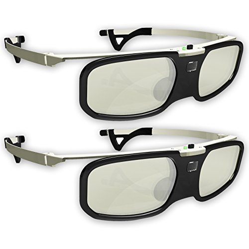 Firestorm LT 2.0! DLP link 3D glasses by True Depth 3D® rechargeable & lightweight (compatible with Benq, Optoma, Acer, Vivitek, Dell Etc) & All DLP HD 3D TVs At 96 Hz, 120 Hz and 144 Hz! (2)