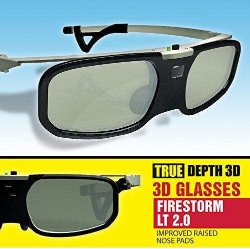 Firestorm LT 2.0! DLP link 3D glasses by True Depth 3D® rechargeable & lightweight (compatible with Benq, Optoma, Acer, Vivitek, Dell Etc) & All DLP HD 3D TVs At 96 Hz, 120 Hz and 144 Hz! (2)