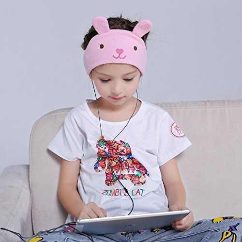 Firik Kids Soft Fleece Adjustable Headband Headphones - Little Bunny