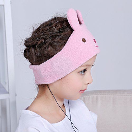 Firik Kids Soft Fleece Adjustable Headband Headphones - Little Bunny