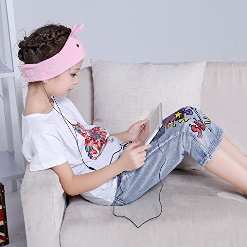 Firik Kids Soft Fleece Adjustable Headband Headphones - Little Bunny