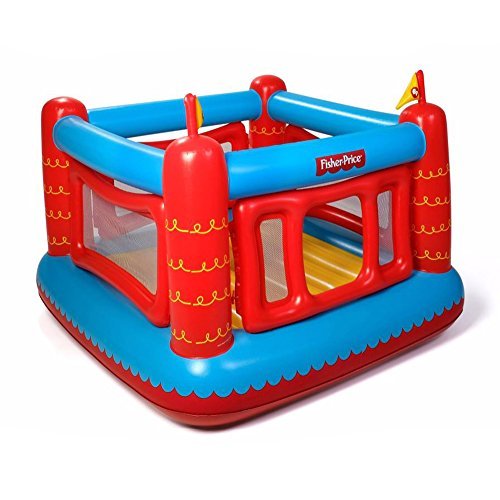 Fisher Price Bouncetastic Inflatable Castle Bouncer With Removable Mesh Walls