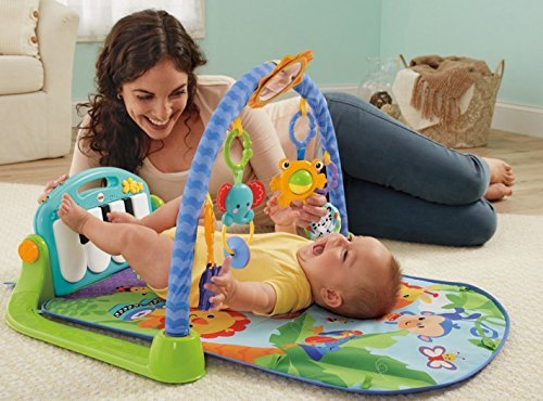 Fisher-Price Kick & Play Piano Gym, Blue/Green 