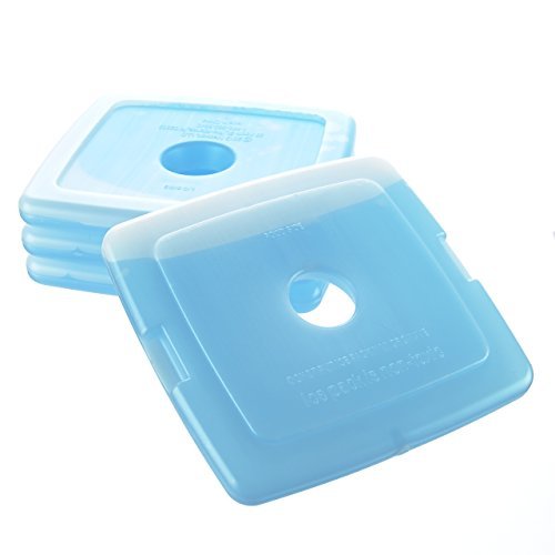 Fit & Fresh Cool Coolers Slim Reusable Ice Packs for Lunch Boxes, Lunch Bags and Coolers, Set of 4, Blue