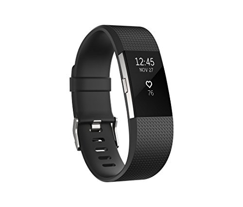 Fitbit Charge 2 Heart Rate + Fitness Wristband, Black, Large (US Version) 