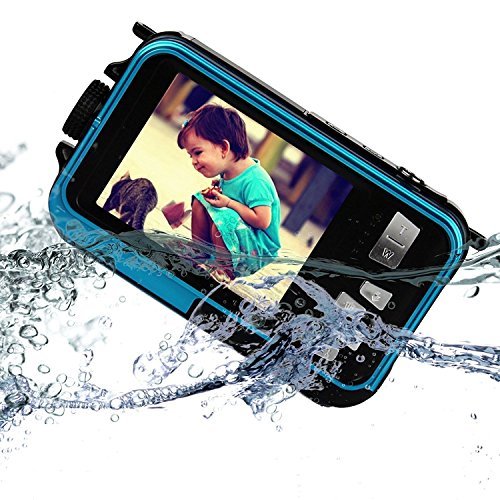 Fitiger Digital Camera 2.7 inch +1.8 inch Screens HD 1080P CMOS 16x Zoom Camcorder Mini Camera-Blue