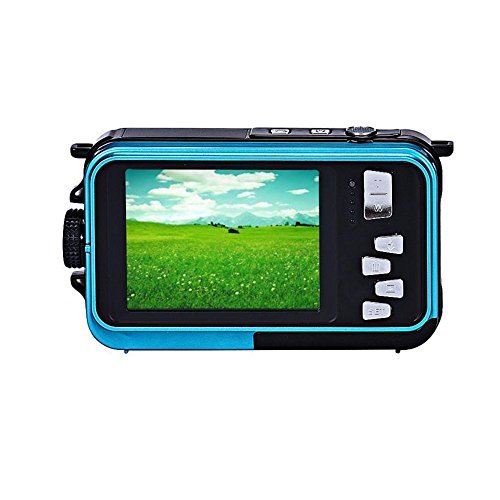 Fitiger Digital Camera 2.7 inch +1.8 inch Screens HD 1080P CMOS 16x Zoom Camcorder Mini Camera-Blue