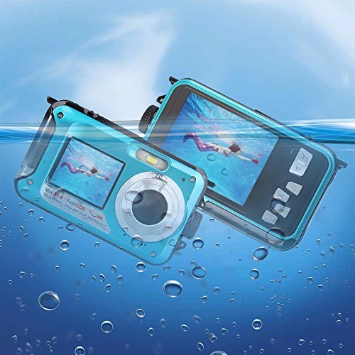 Fitiger Digital Camera 2.7 inch +1.8 inch Screens HD 1080P CMOS 16x Zoom Camcorder Mini Camera-Blue