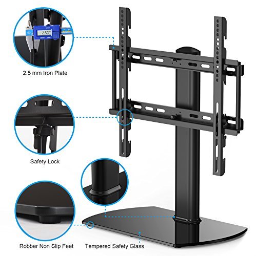 Fitueyes Universal TV Stand Base Swivel Tabletop TV Stand with mount for 32 inch to 50 inch Flat screen Tvs/xbox One/tv Component /Vizio Tv (TT104501GB)