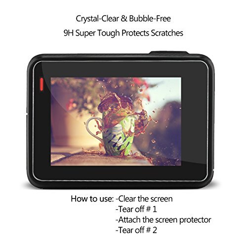 Fixget 2 Pcs Screen Protector (Screen and Lens) for Hero5 Black, Ultra-Clear Tempered-Glass with Lens Cap Cover for Hero 5 Action Camera