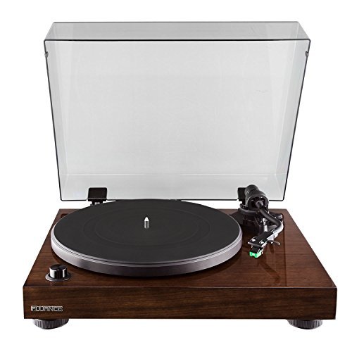 Fluance High Fidelity Vinyl Turntable Record Player with Dual Magnet Cartridge, Elliptical Diamond Stylus, Belt Drive, Built-in Preamp, Adjustable Counterweight & Anti-Skating, Solid Wood Cabinet RT81