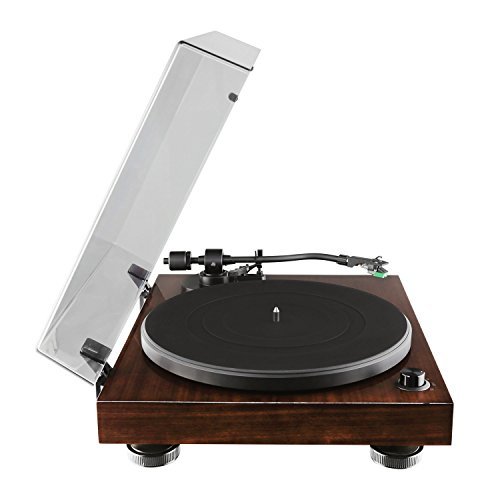 Fluance High Fidelity Vinyl Turntable Record Player with Dual Magnet Cartridge, Elliptical Diamond Stylus, Belt Drive, Built-in Preamp, Adjustable Counterweight & Anti-Skating, Solid Wood Cabinet RT81