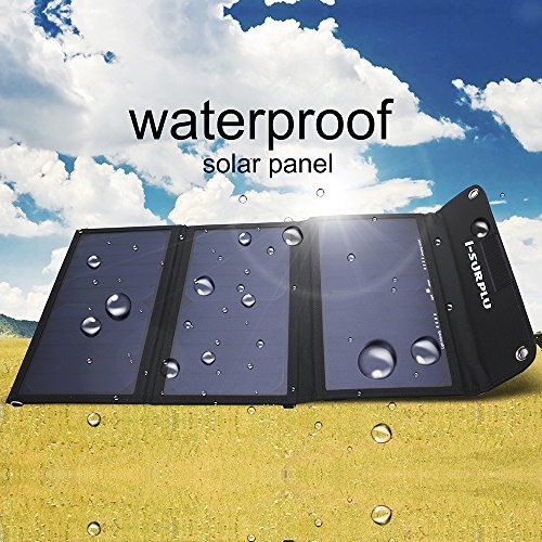 Folding Solar Charger,21W Solar Charger with Dual USB Port and Smart Tech for Galaxy S7/S7 Edge,iPad Pro,iPhone 7/7 Plus/6S/6/6 Plus,Nexus 5X/6P and More (Black-IL)