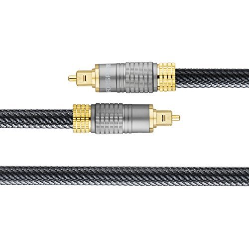 Forspark Digital Optical Audio 24k Gold Plated Toslink Cable 10ft- Cl3 Rated