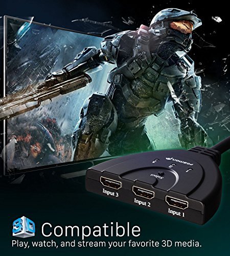 Fosmon HD1831 3-Port HDMI Switch with Pigtail Cable