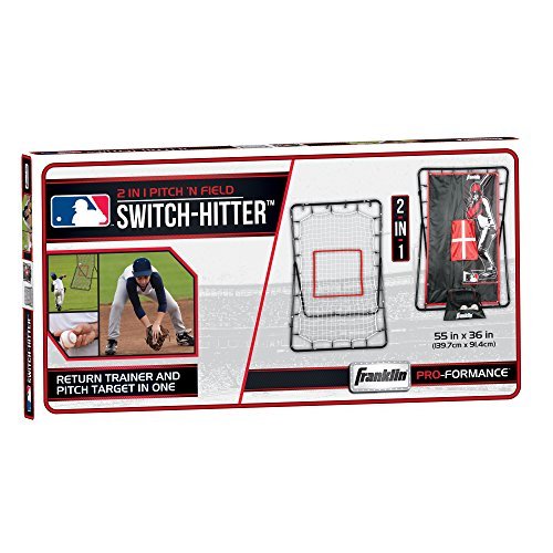 Franklin Sports MLB 2-in-1 Switch-Hitter Return Trainer, 55\" x 36\