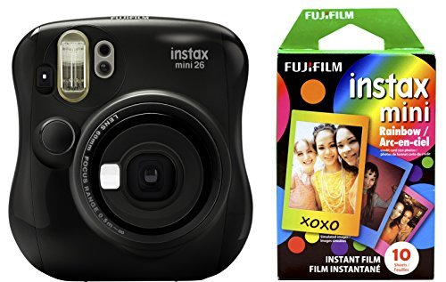 Fujifilm Instax Mini 26 + Rainbow Film Bundle - Black