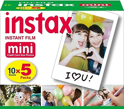 Fujifilm Instax Mini Instant Film, 10 Sheets×5 Pack(Total 50 Shoots)