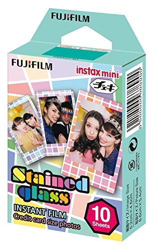 Fujifilm Instax Mini Instant Film 17 SET , Sky Blue , Black , Single , Monochrome , Candy pop , Stained Glass , Shiny Star , Rainbow , Comic , Airmail , Stripe , 6 Character + Sticker