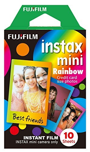 Fujifilm Instax Mini Instant Film 17 SET , Sky Blue , Black , Single , Monochrome , Candy pop , Stained Glass , Shiny Star , Rainbow , Comic , Airmail , Stripe , 6 Character + Sticker