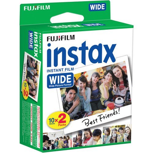 Fujifilm Instax Wide 300 Instant Film Camera + instax Wide Instant Film, 20 Exposures + Extra Accessories