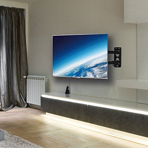 Full Motion Articulating TV Wall Mount, Tilt -5°/15°, Swivel up to 180° Fits LED/LCD/Plasma Flat Screen TV's.