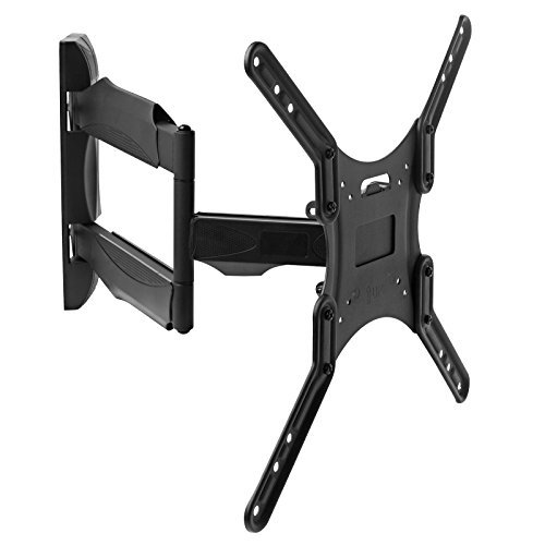 Full Motion TV Wall Mount Monitor Bracket for 22-52 Inch LED, LCD and Plasma Flat Screen Displays up to VESA 400x400. Universal Fit, Swivel, Tilt, Articulating with 10’ HDMI Cable