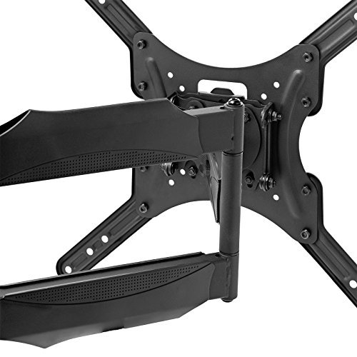 Full Motion TV Wall Mount Monitor Bracket for 22-52 Inch LED, LCD and Plasma Flat Screen Displays up to VESA 400x400. Universal Fit, Swivel, Tilt, Articulating with 10’ HDMI Cable