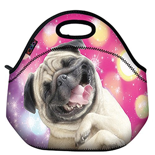 Funny Dog Soft Insulated Lunch box Food Bag Neoprene Gourmet Handbag lunchbox Cooler warm Pouch Tote bag For School work LB-054