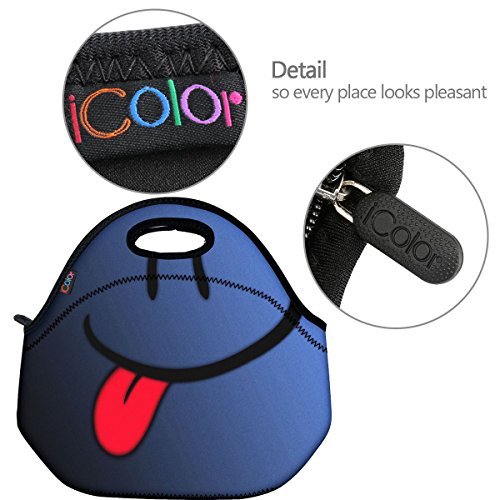 Funny Thermal Neoprene Waterproof Kids Insulated Lunch Portable Carry Tote Picnic Storage Bag Lunch box Food Bag Gourmet Handbag Cooler warm Pouch Tote bag For School work Office FLB-012