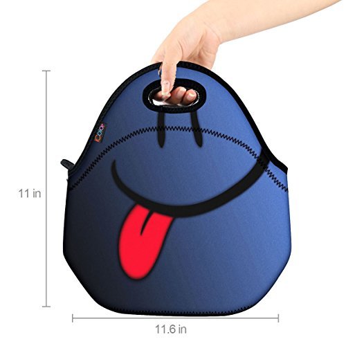 Funny Thermal Neoprene Waterproof Kids Insulated Lunch Portable Carry Tote Picnic Storage Bag Lunch box Food Bag Gourmet Handbag Cooler warm Pouch Tote bag For School work Office FLB-012