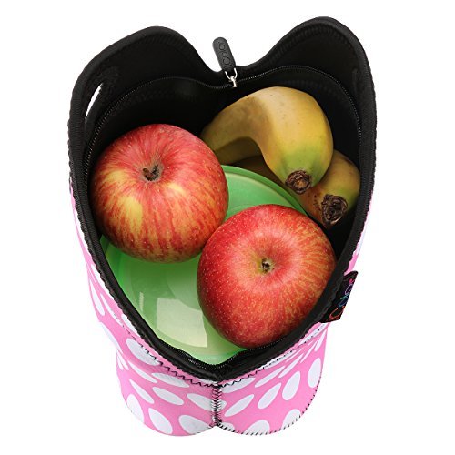 Funny Thermal Neoprene Waterproof Kids Insulated Lunch Portable Carry Tote Picnic Storage Bag Lunch box Food Bag Gourmet Handbag Cooler warm Pouch Tote bag For School work Office FLB-012