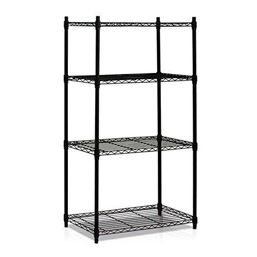 Furinno WS15004 Wayar Heavy Duty Wire Shelving System, 4-Tier, Black