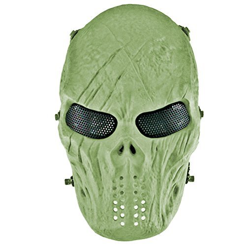 GES Outdoor Tactical Metal Mesh Skull Mask Airsoft Paintball BB Gun Cs War Game Full Face Protection Mask