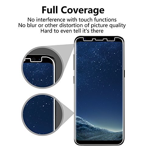 Galaxy S8 Screen Protector, [2-Pack][Full Coverage] PLESON Samsung Galaxy S8 Screen Protector [Case Friendly][Bubble-Free][No Lifted Edges] Wet Applied HD Clear Film Screen Protector for Galaxy S8